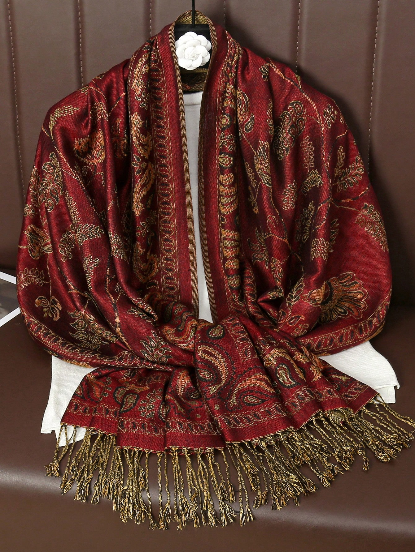 Hiver cachemire Pashmina femmes châles et enveloppes femmes Floral 2025 luxe dame marque chaud épais écharpes couverture