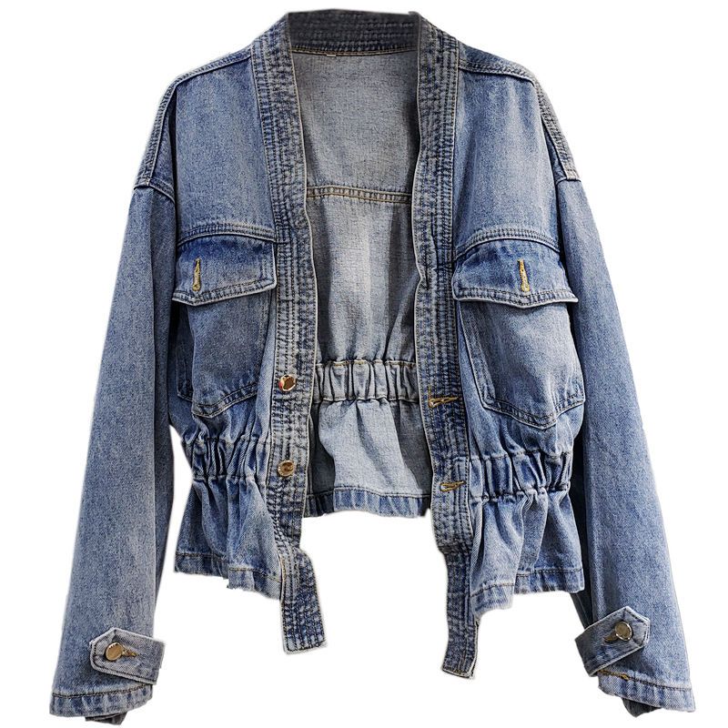Veste en Jean pour femmes, couleur unie, taille cintrée, Slim, manteau en Jean, bleu, vêtements d'extérieur, mode printemps automne 2025, prix bas, vêtements Y2k