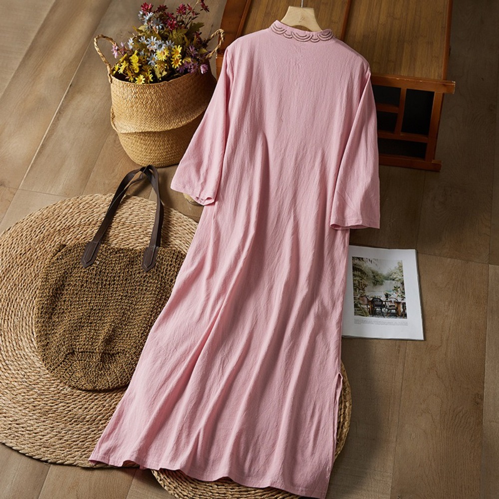 Vêtements de mode de Style ethnique brodé, Vintage, en coton et lin, Streetwear, robe d'été de Style chinois Harajuku pour femmes