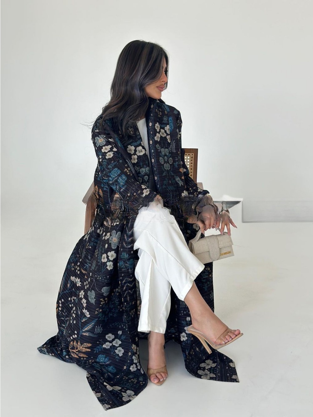 Robe musulmane ouverte Abaya pour femmes, Maxi, plissée, extensible, Cardigan, imprimé marocain, dubaï, Kaftan, Islam, Jalabiya