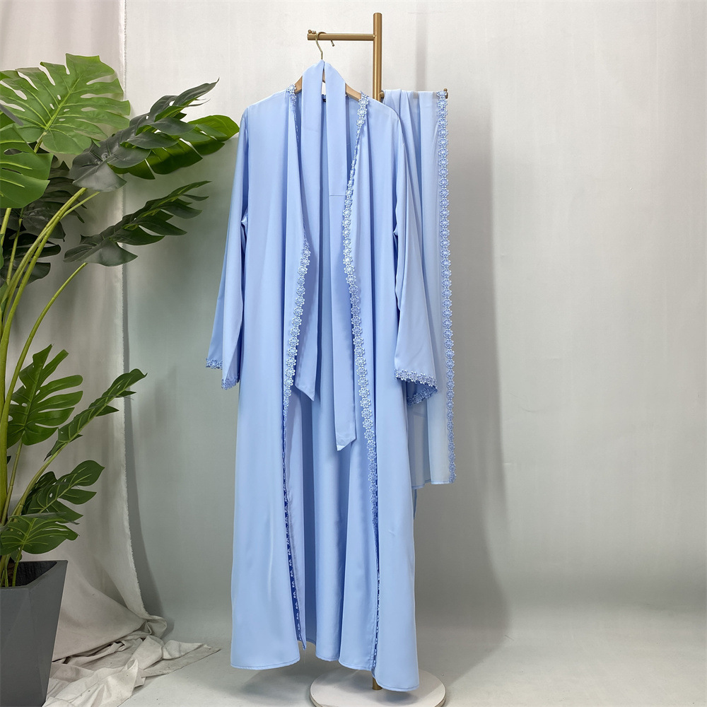 Abaya Femme, Robe en Dentelle pour l'Aïd, Jalabiya, Robes de Soirée Ramadan, Cardigan Musulman, Robe Marocaine, Abayas de Dubaï, Caftan, Khimar, Vestidos