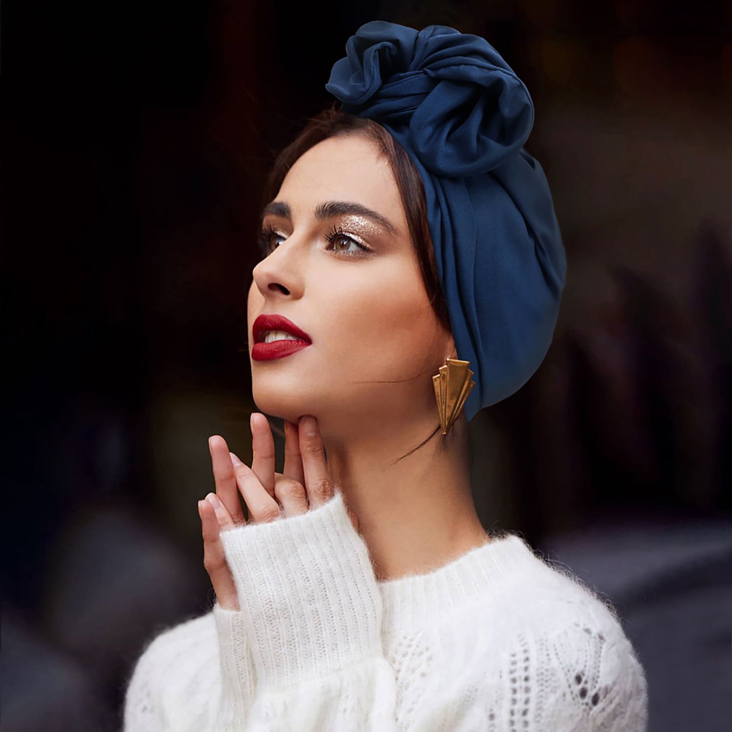 Français Vintage Turban chapeau mode femme Bandana bandeau femmes couverture de cheveux casquette dames bandeau musulman foulard Bonnet