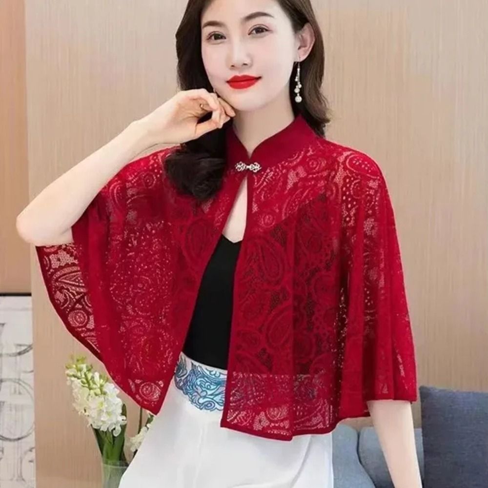 Châle à clapet rétro élégant, bricolage Boho Chic en dentelle, Poncho brodé, Cape courte, gilet ajouré, accessoires de vêtement