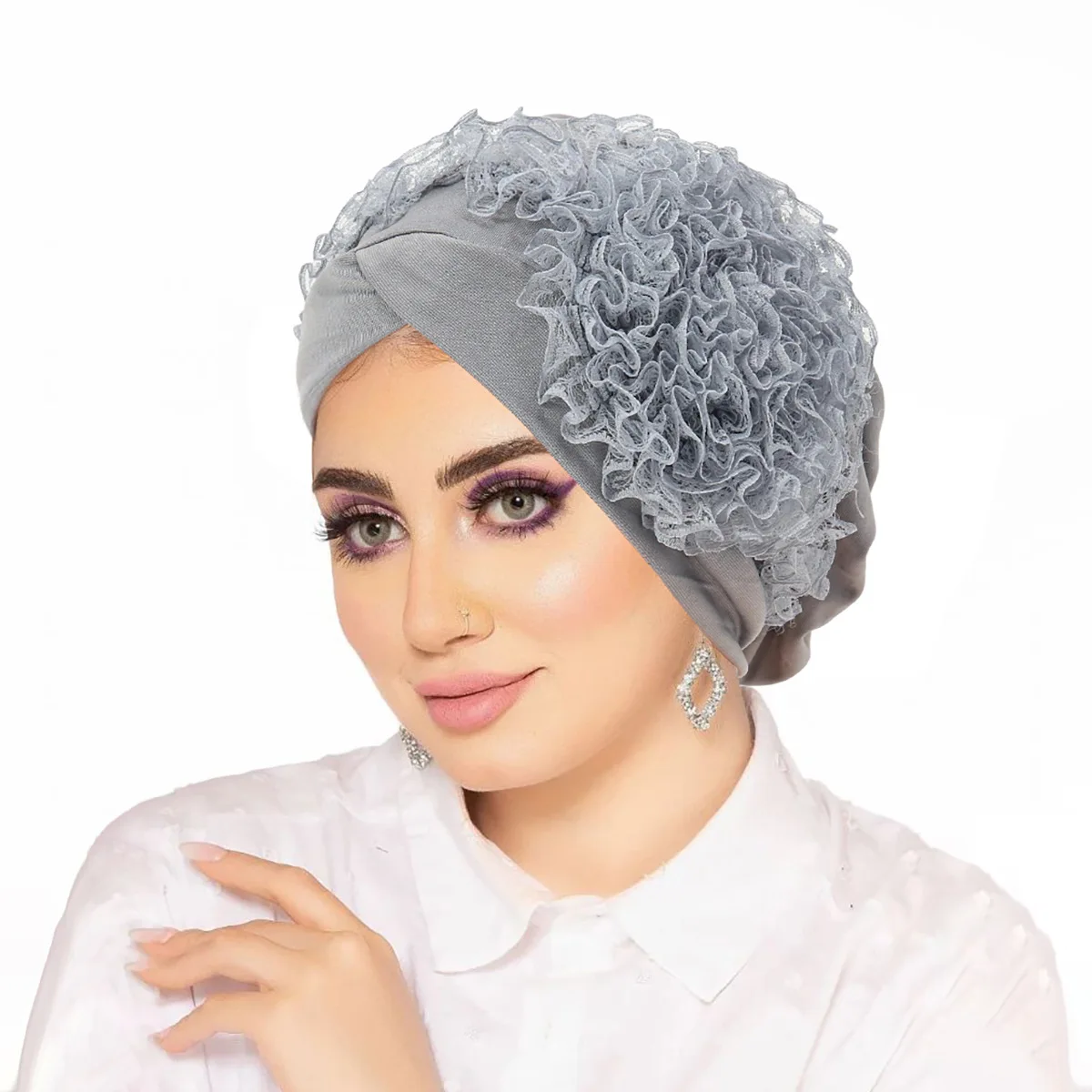 Musulman sous Hijab casquette dentelle fleur Turban chimio casquette chapeau musulman intérieur Hijab islamique Turban chapeaux femme Bonnet accessoires