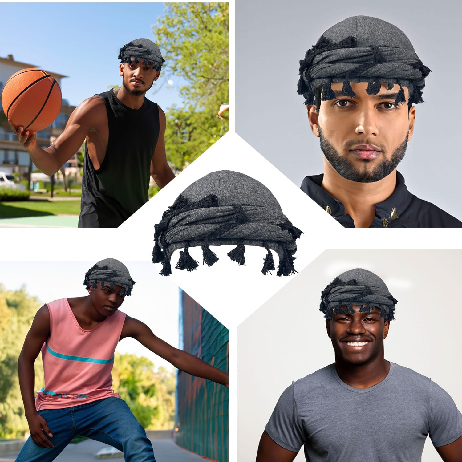 Automne hiver Turban pour hommes rue Vintage torsion bandeau Durag Satin doublé Halo Turban pour femmes Modal et Satin écharpe cravate