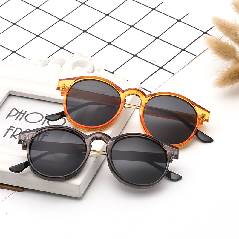 Lunettes de soleil rondes rétro pour hommes et femmes, design de marque, transparentes, UV400, 2023