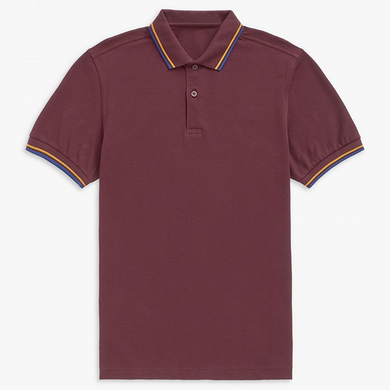 T-shirt britannique tendance, en coton à manches courtes, col à revers, rayé, coupe ajustée, haut décontracté pour le bureau