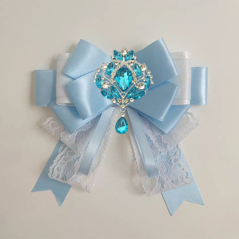 Nœud papillon pour femmes, bâton lumineux de Concert, Original, fait à la main, uniforme Lolita de luxe, accessoires de chemise, col en strass, fleur