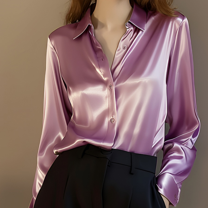 Chemise en satin à manches longues pour femmes, chemisiers décontractés élégants, vêtements féminins minces, chemises de bureau, tendance estivale, mode