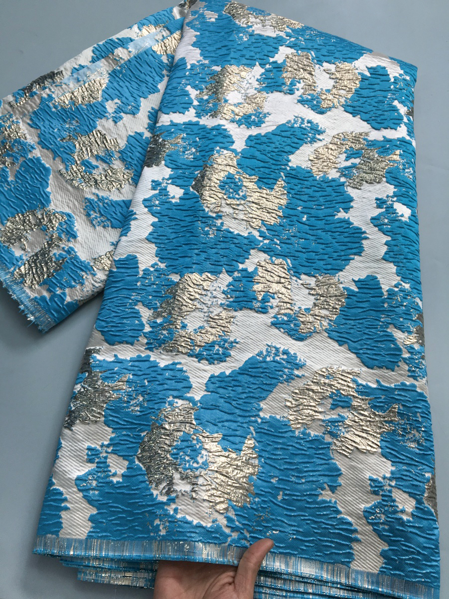 Tissu nigérian en brocart 2025, haute qualité, 2.5 Yards, Jacquard africain, dentelle dorée, luxe pour femmes, robes de soirée