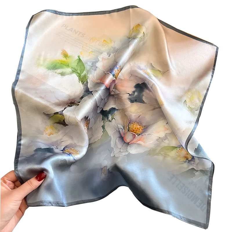 Écharpe Imprimée 100% Naturelle pour Femme, Foulard Carré, Bandana, Hijab, Châle, Chaîne, raq, Nouvelle Collection