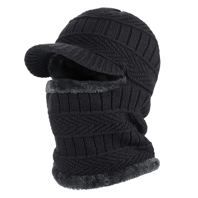 Chapeau d'hiver pour hommes Skullies bonnets chapeaux bonnets d'hiver pour hommes femmes laine écharpe casquette cagoule masque Bonnet tricoté chapeau pour femmes
