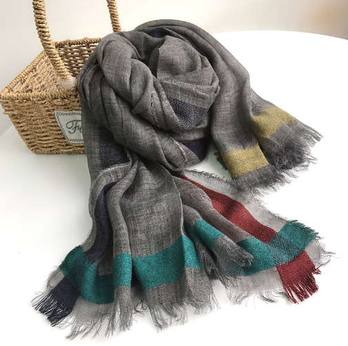 Écharpe fine en laine gris foncé pour femme, châle chaud et allongé, nouvelle mode automne et hiver