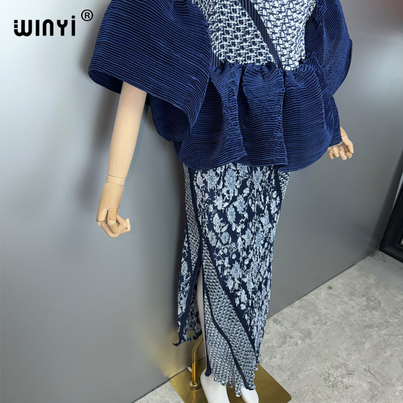 Robe plissée rétro WINYI pour femmes musulmanes, coupe ajustée, élastique, style Kaftan Abaya de luxe de Dubaï, longue, pour la plage, les vacances et les soirées
