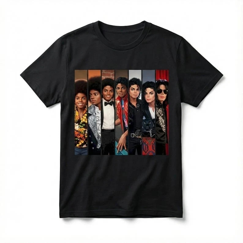 Noir ou blanc - Michael Jackson MJ nouveau t-shirt pour homme unisexe col rond 100% coton manches courtes surdimensionné Y2k tee-shirt tendance populaire