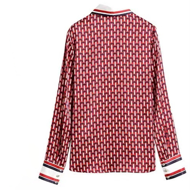 Chemise en soie satinée de haute qualité pour femmes, haut à manches longues en soie de mûrier avec Patchwork rayé, nouvelle collection printemps été 2025