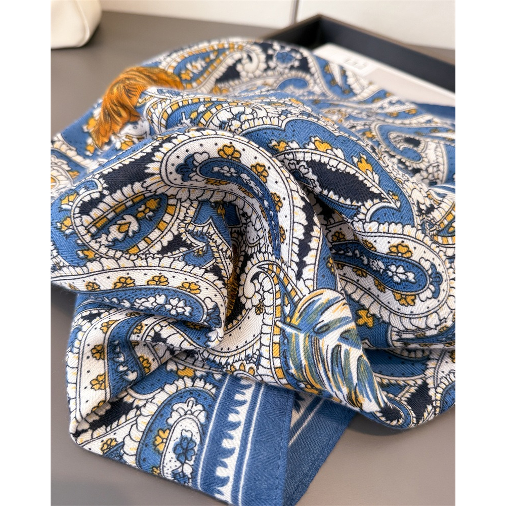 Foulard carré doux pour femmes, 65x65cm, décoration de luxe, imprimé Paisley, sensation de coton, Foulard chaud, Bandana, cravate de cou