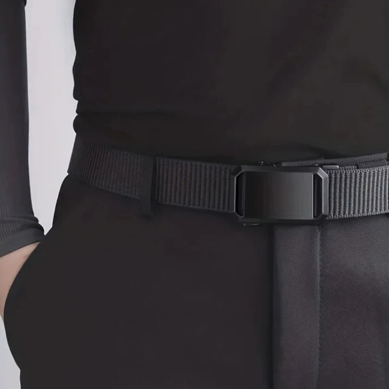 Nouvelle ceinture en toile à boucle automatique, tactique, décontractée, pour l'entraînement en plein air, accessoire polyvalent pour pantalon de travail, pour hommes, usage quotidien