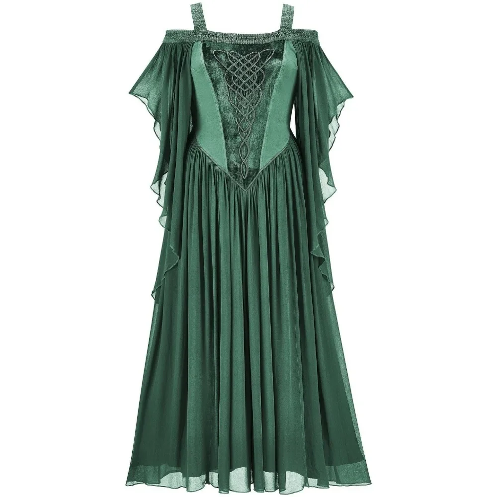 Robe elfe punk médiévale pour femme, cosplay, olympiques d'Halloween, robe victorienne, princesse sorcière, palais de Noël, carnaval