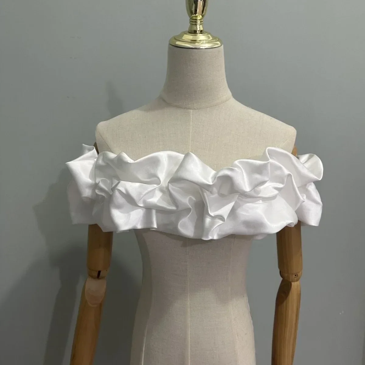 Châle de mariée en Satin à une épaule, couvrant les seins latéraux, à bretelles, pour robe de soirée, écharpe, accessoires pour robes de mariée