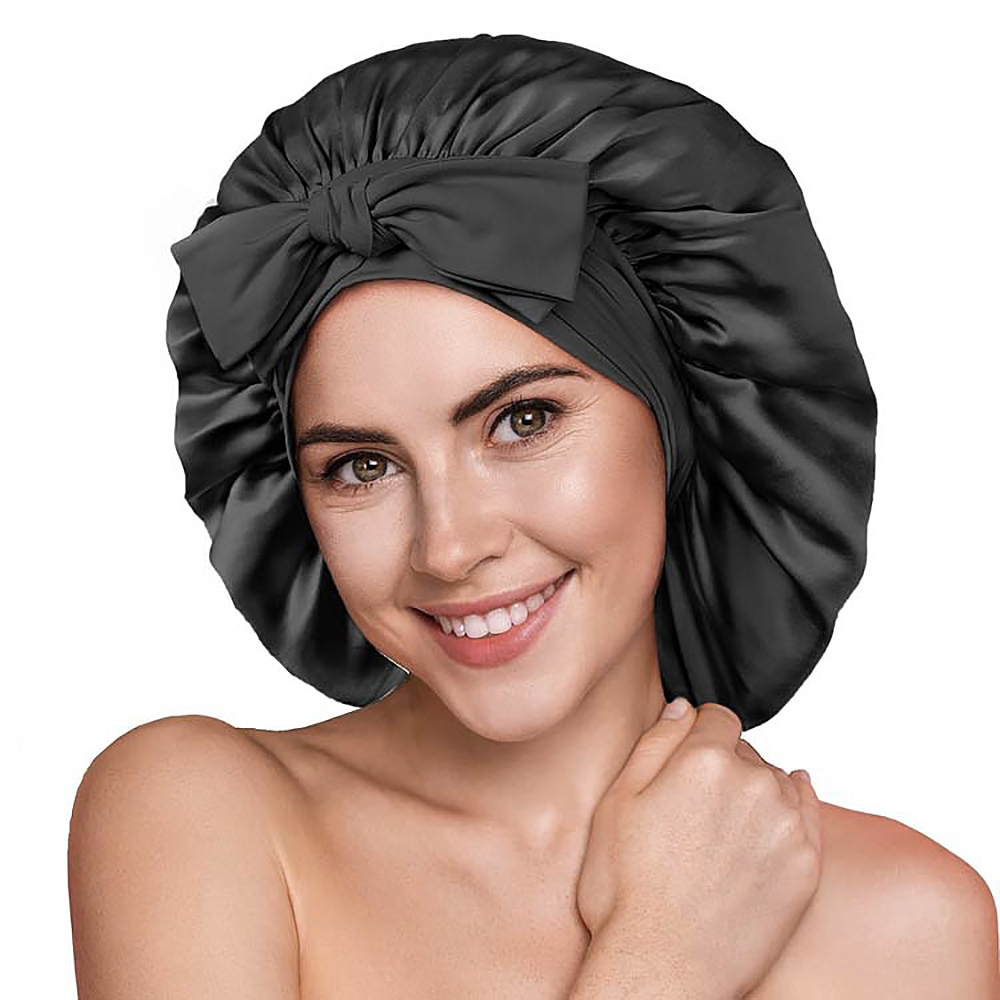 Bonnet de couchage en soie de mûrier Pure 100% pour femmes, chapeaux de couchage, bandes de cheveux réglables avec larges élastiques, couvre-chef 19 mamans