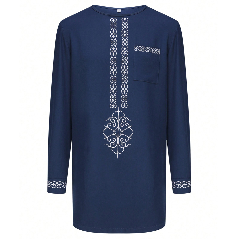 Ensemble de kaftan africain pour homme, manches longues, brodé, costume élégant de luxe, fête, mariage, vacances, ensemble de costumes musulmans pour homme, 2 pièces