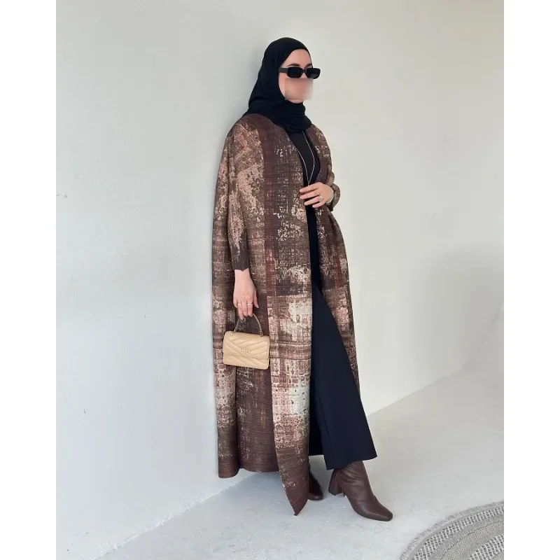 KAF femmes mode Abaya Vintage imprimé Cardigan conception ample grande taille élégante femme luxe Robe printemps automne modèle
