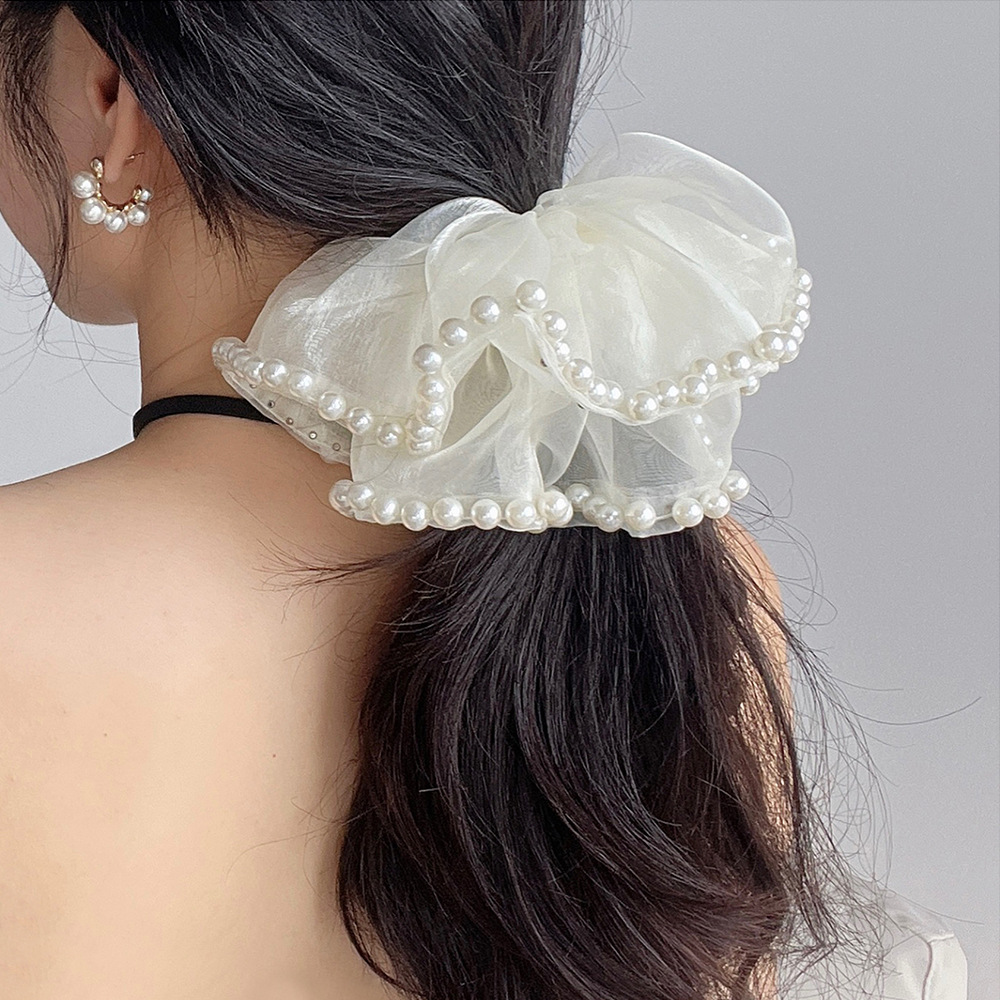 Nouveau bandeau de cheveux pour femmes, perle douce exquise, grande boule de chouchure, chignon, cravate de cheveux, queue de cheval à la mode, accessoires pour cheveux mignons