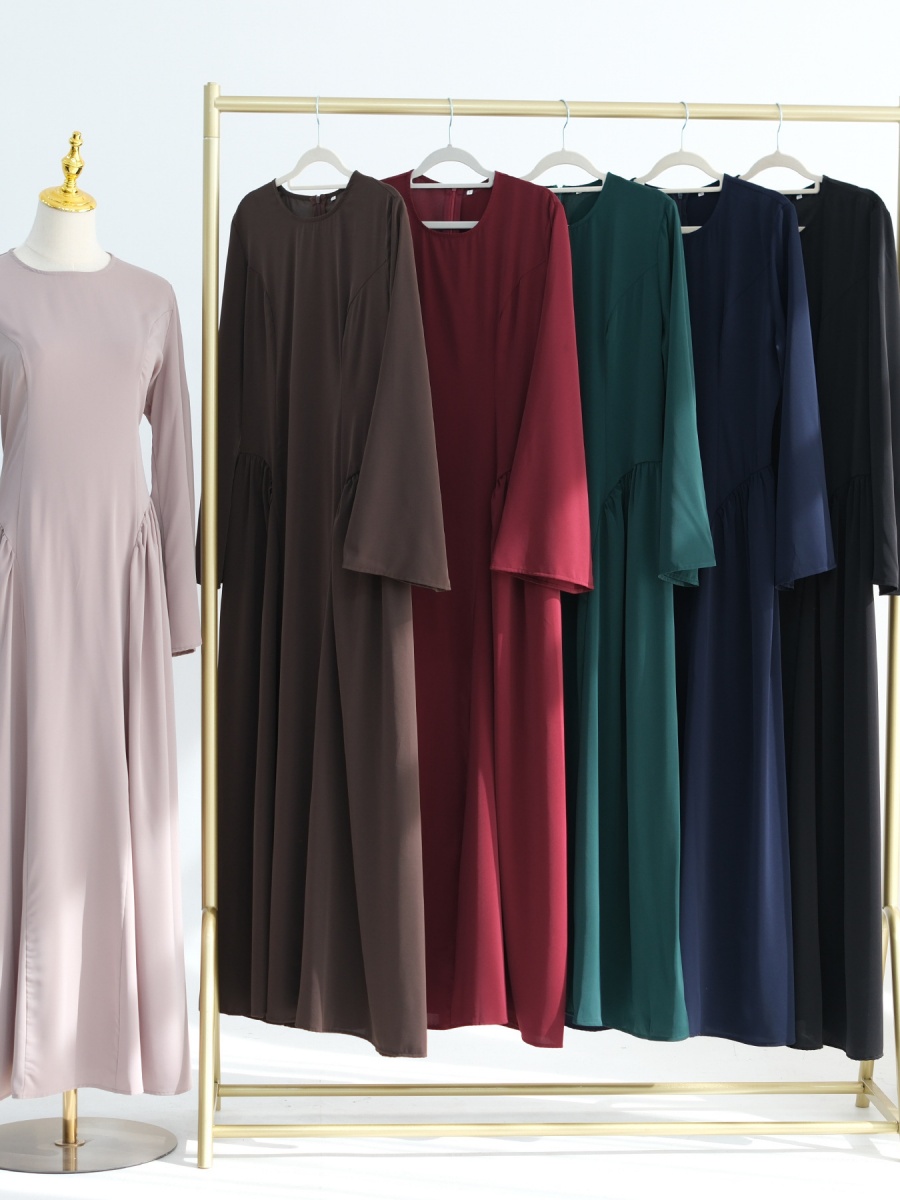 Robe Abaya Traditionnelle de Dubaï pour Femmes Musulmanes, Robe Longue Ajustée à Bretelles au Dos, Kaftan, Robe de Prière, Vêtements Islamiques pour Femme