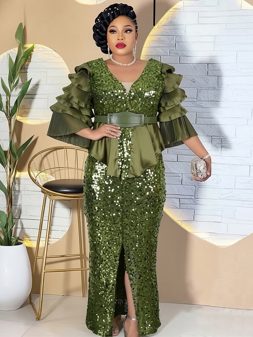 Femmes élégantes luxe robes à paillettes turquie africain Dashiki vêtements Robe sirène fête bal robes de soirée Robe Africaine Femme
