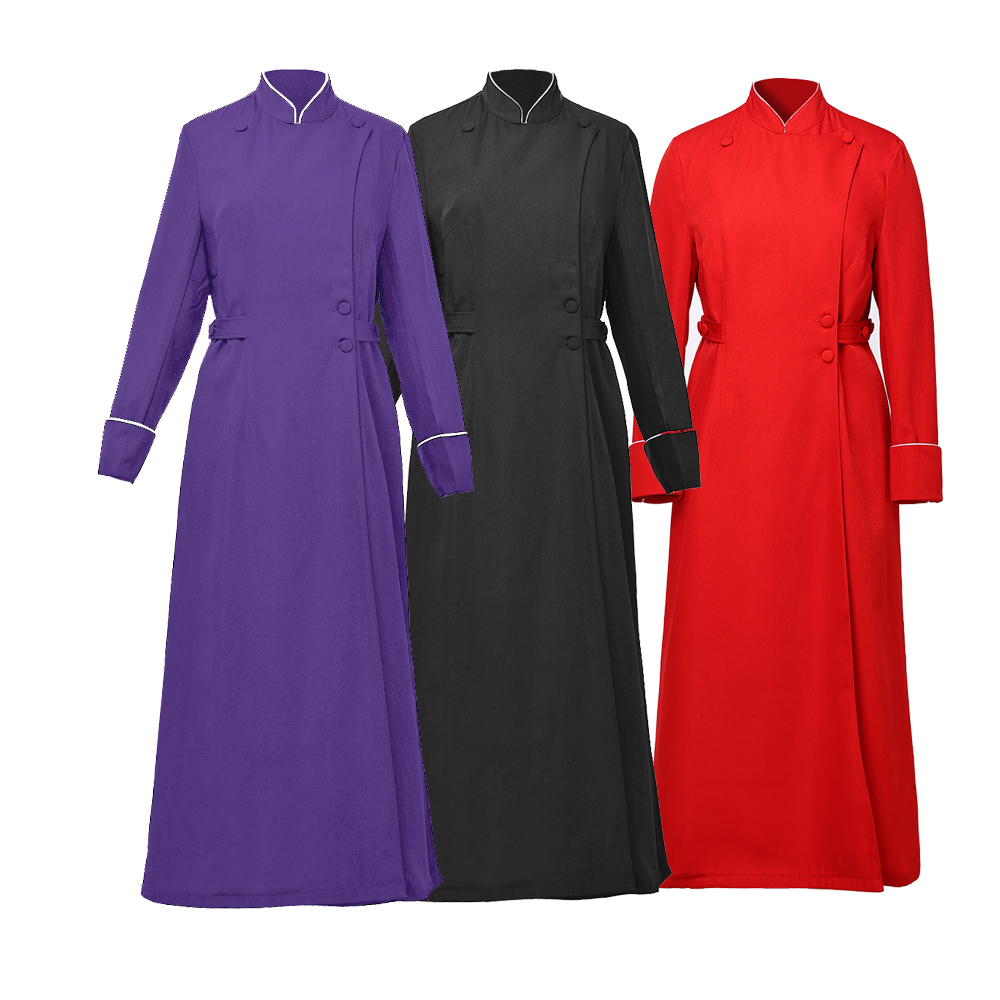 Robe de soutane d'église pour femmes, uniforme de prêtre, vêtements de pasteur de ministre