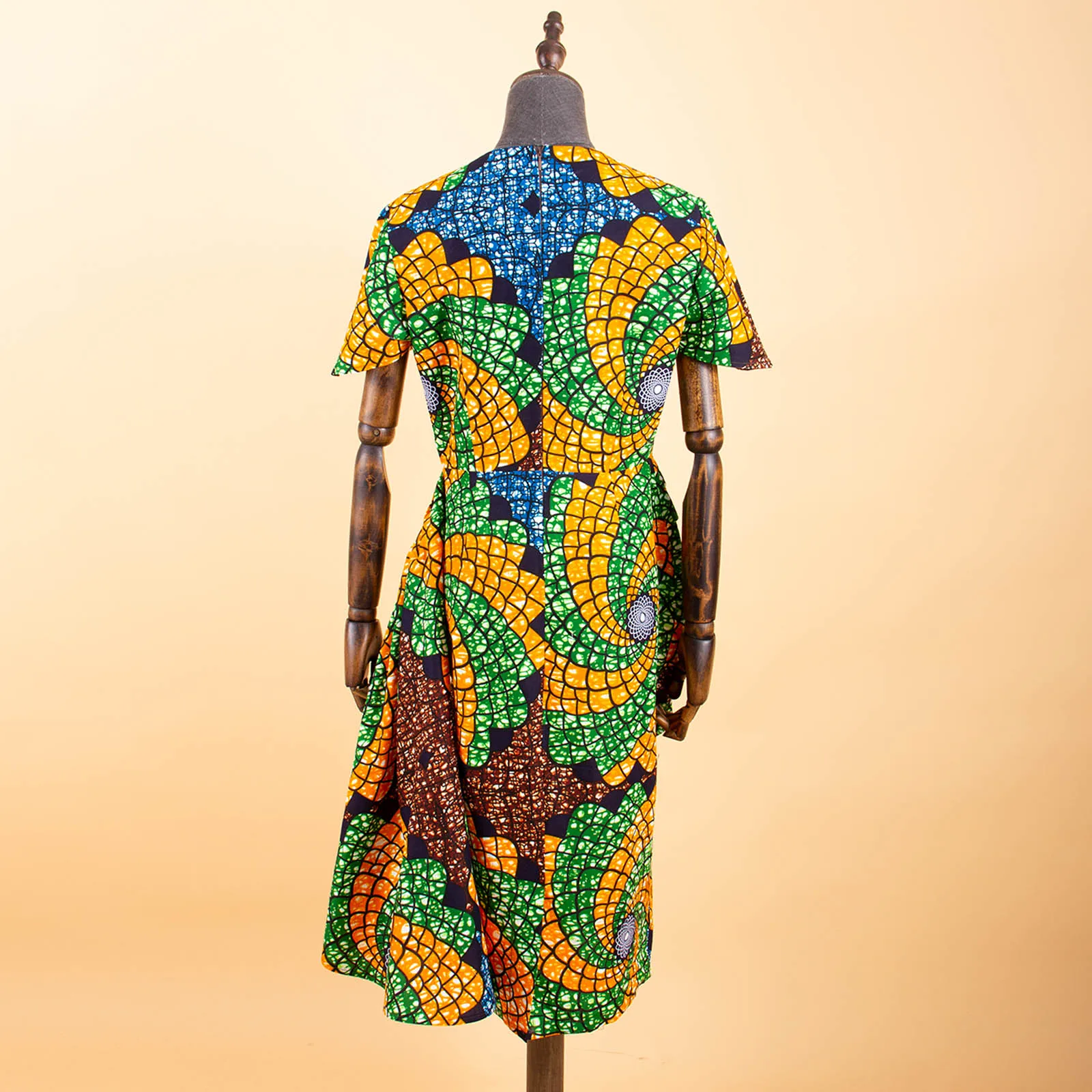 Robes à manches courtes imprimées africaines pour femmes, tenues rondes Dashiki, tenue Ankara, soirée de mariage midi, S2025025