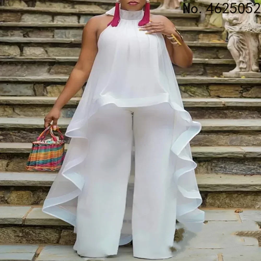 Vêtements africains en mousseline de soie pour femmes, ensemble de 2 pièces, nouvelle mode d'été, pantalon en Y, robe de soirée africaine pour dames