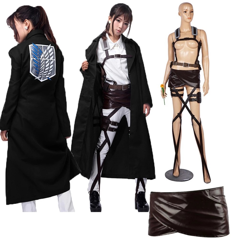Tenue de cosplay unisexe Anime Scout, uniforme marron avec accessoires de harnais pour le carnaval