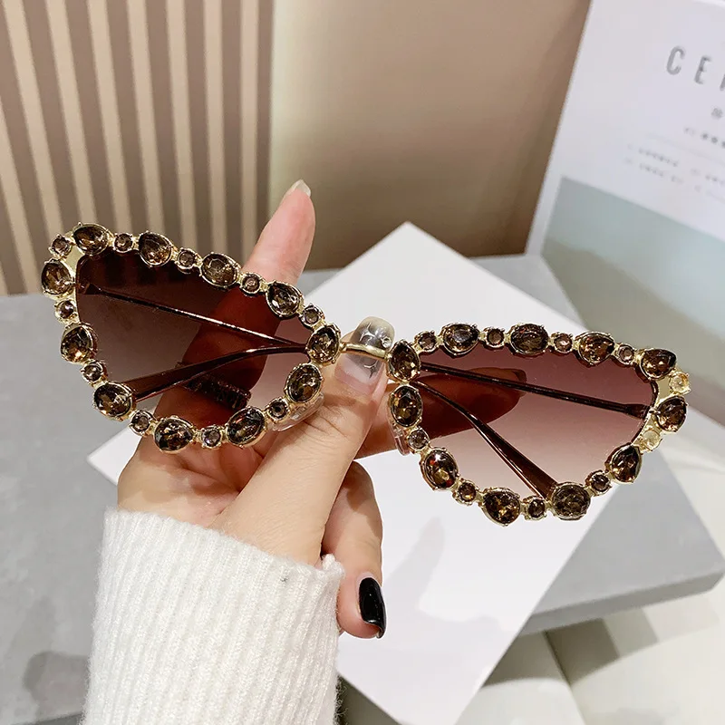Lunettes de soleil œil de chat tendance pour femmes et hommes, marque de luxe, monture métallique, lunettes de conduite, Gafas De Sol