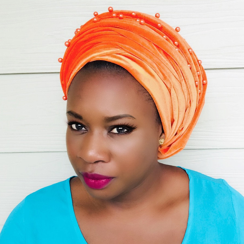 Écharpe turban en velours chaud pour femme, écharpe de sauna à perles, bonnet, chapeau africain et indien, enveloppes de tête pour femme, vêtements de sauna islamiques, hijab