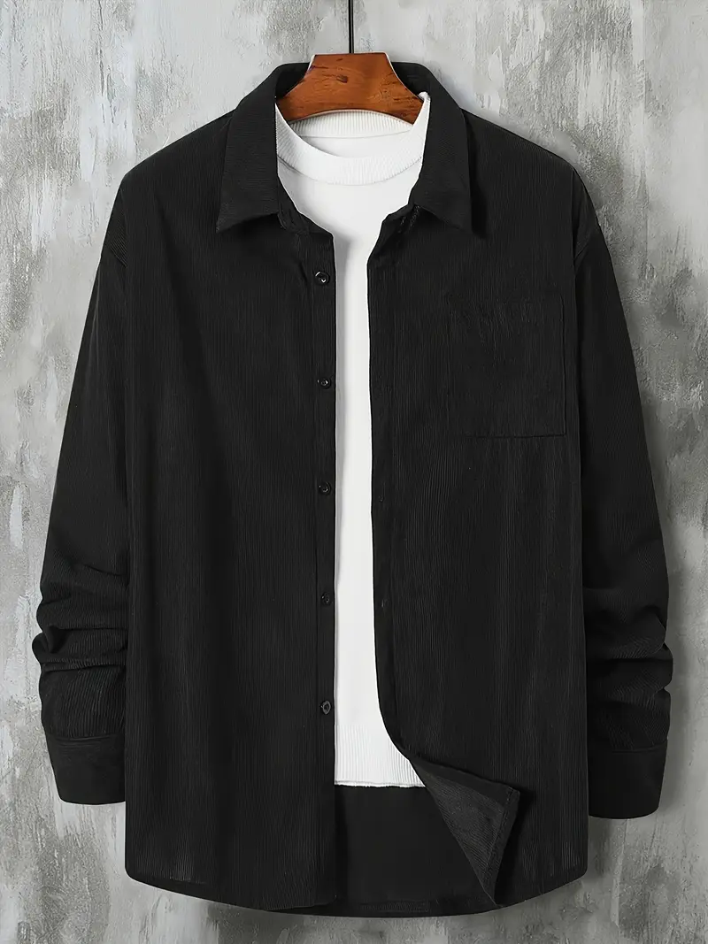 Veste en velours côtelé pour hommes, vêtements d'extérieur décontractés à la mode, Style chemise confortable, vêtements légers pour hommes, printemps automne