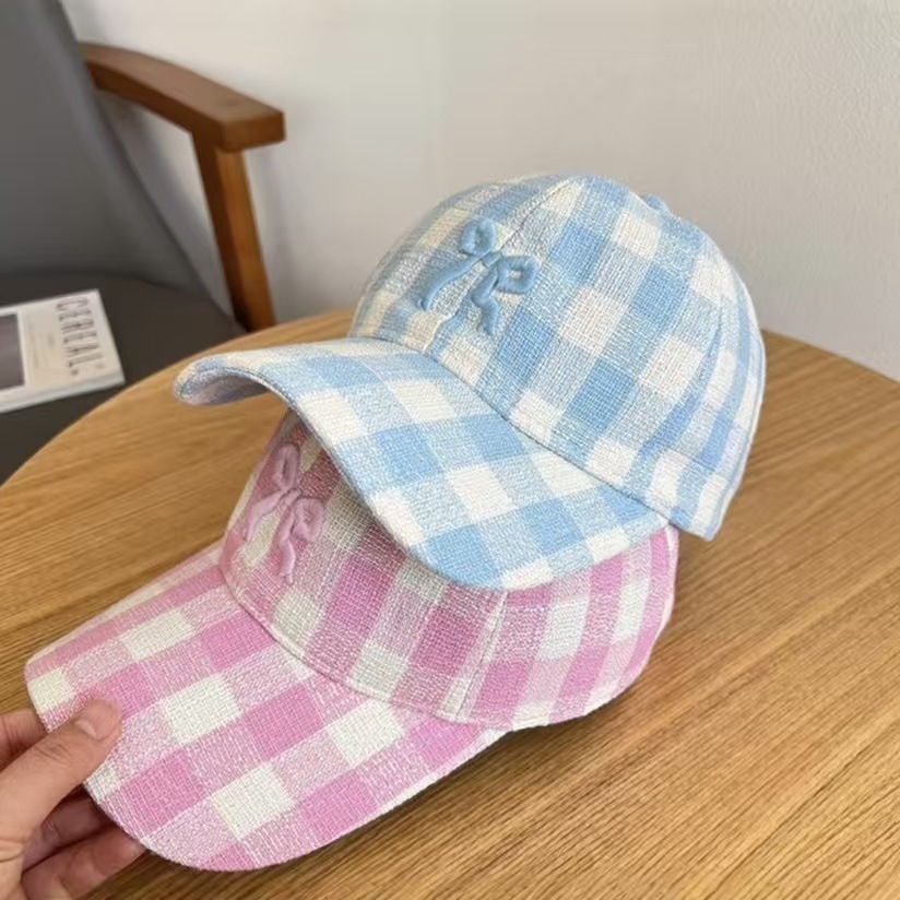 Casquette de baseball pour femme avec broderie 3D en forme de nœud — Chapeau de soleil mignon à calotte souple pour un look naturel ; Casquette polyvalente à visière bec de canard