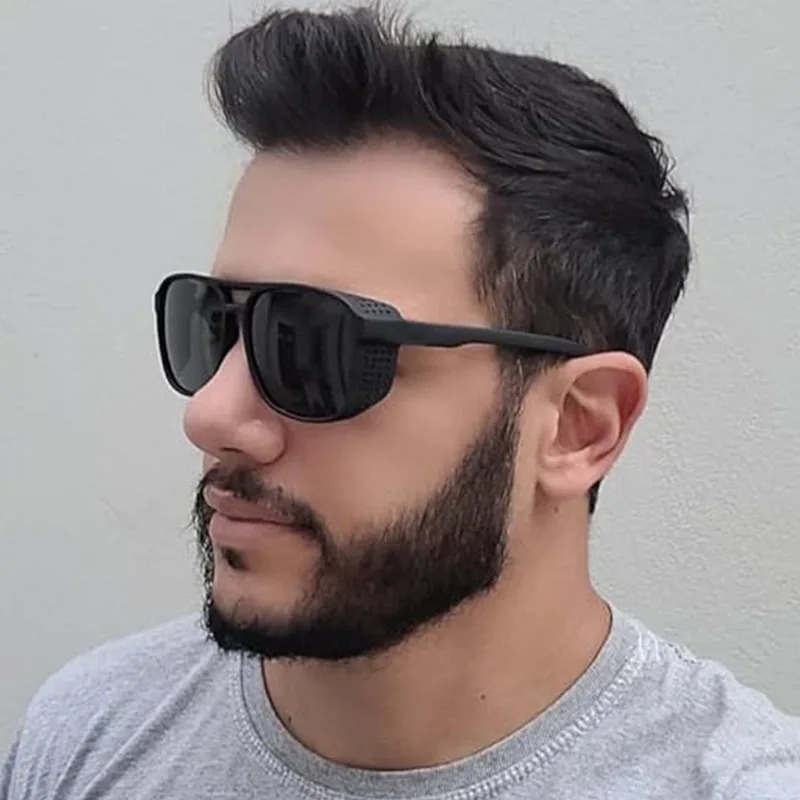 Lunettes de soleil classiques de style steampunk pour hommes et femmes, lunettes de soleil carrées rétro de marque, verres colorés, lunettes vintage, UV400
