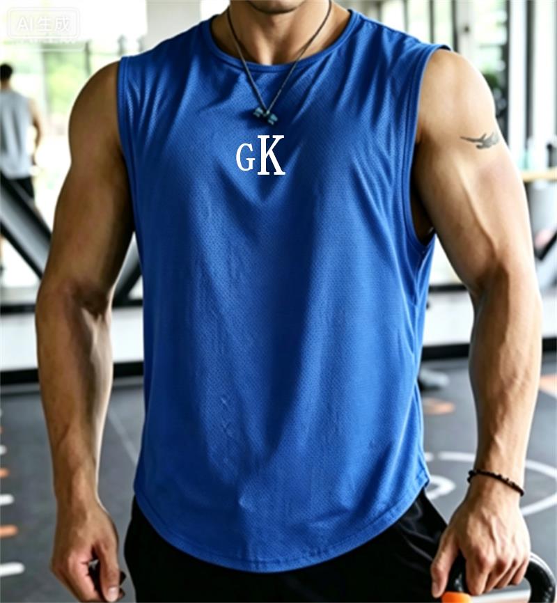 Débardeur Homme Gk 2026 Nouveau Modèle – Maillot de Sport Sans Manches en Polyester Respirant à Séchage Rapide pour Entraînement et Basketball