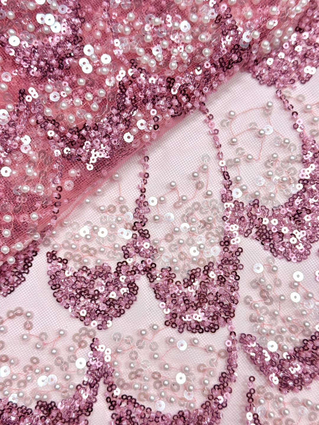 Tissu élégant pour robe de soirée de mariage 2026 - Tulle doux, dentelle à sequins et pierres, haute qualité (Dernière collection Autriche) NN5891_Z