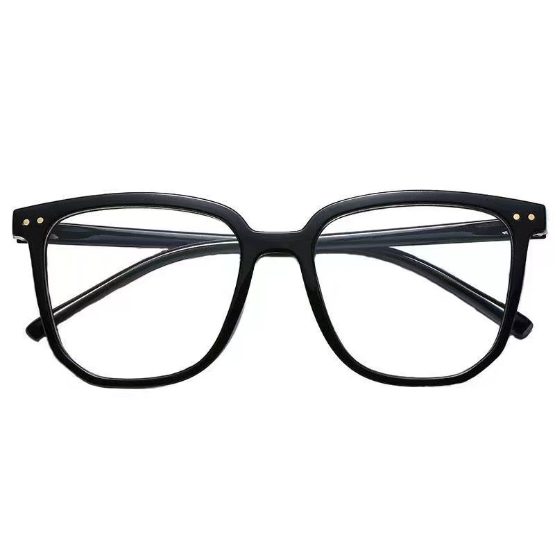 Nouvelles lunettes coréennes vintage noires à monture carrée large pour femmes et hommes, lunettes anti-lumière bleue, lunettes optiques