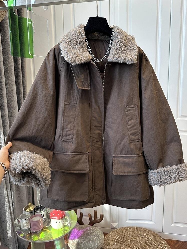 Femmes coréennes veste rembourrée en coton manteaux ample décontracté femme veste chaude automne hiver 2025