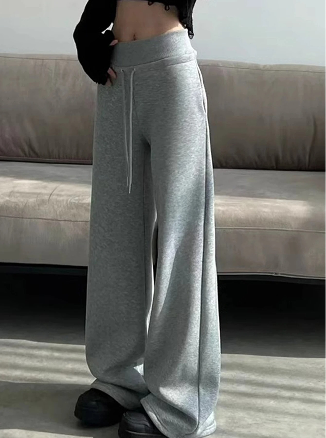 Pantalon Palazzo Élégant pour Femme, Coupe Évasée Large, Taille Haute, Style OL, Idéal pour le Travail