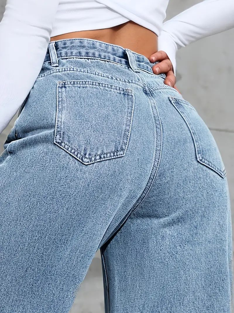 Jean ample grande taille pour femme, pantalon droit décontracté en Denim, élastique, extensible, coupe confortable, décoré avec des broderies de perles