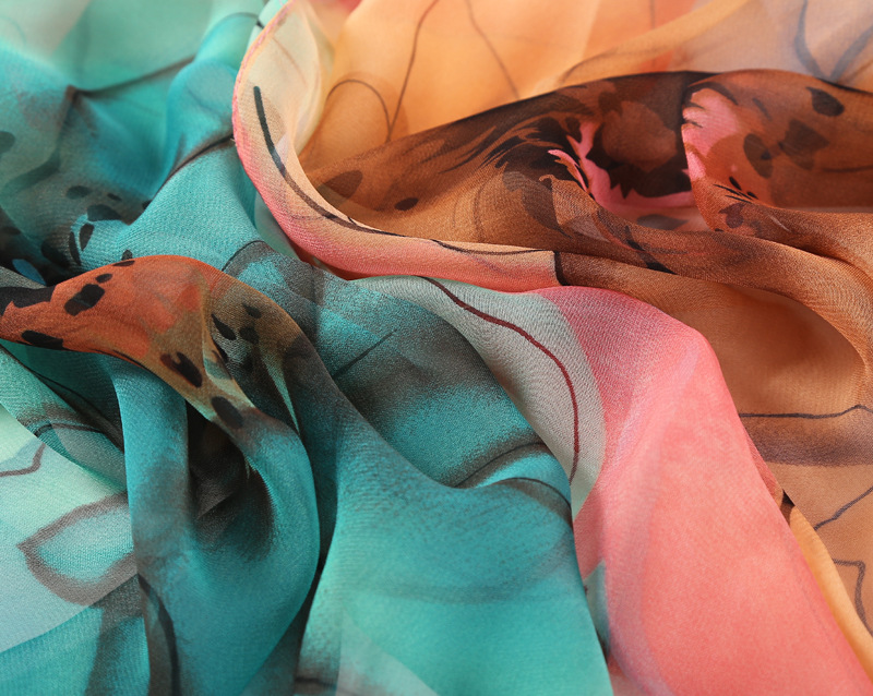 Foulard en Mousseline de Soie pour Femme, Hijab Fin, Élégant, Dégradé, ManMozambique Sahua, Georgette, Bandana, Été, Voyage, Crème Solaire