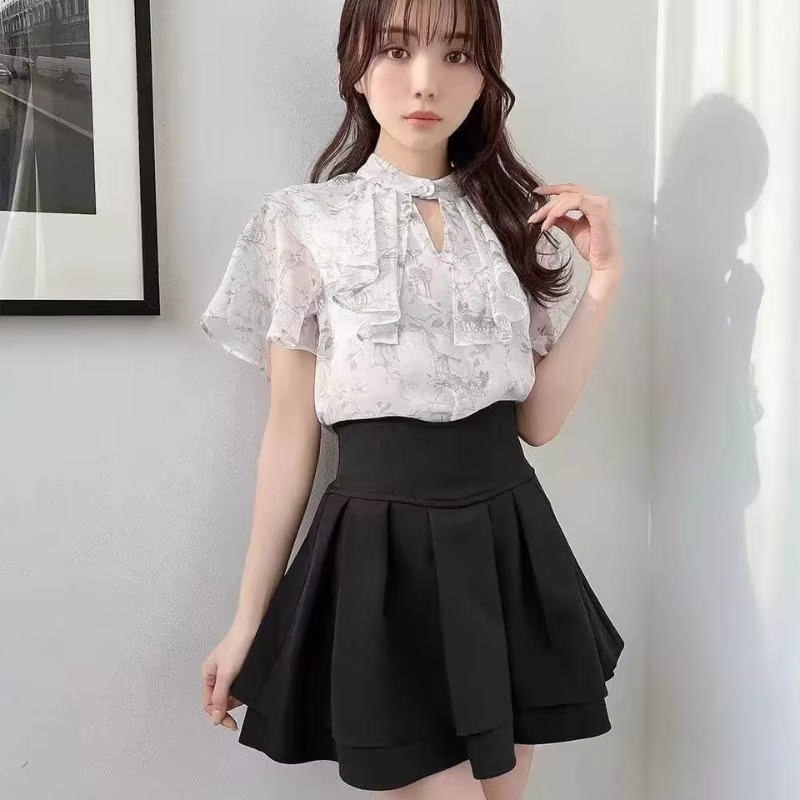 Jupe noire subculturelle japonaise pour femmes, mode douce, taille Slim, ligne a, nouvelle collection été 2025, Faldas Mujer assorties avec tout