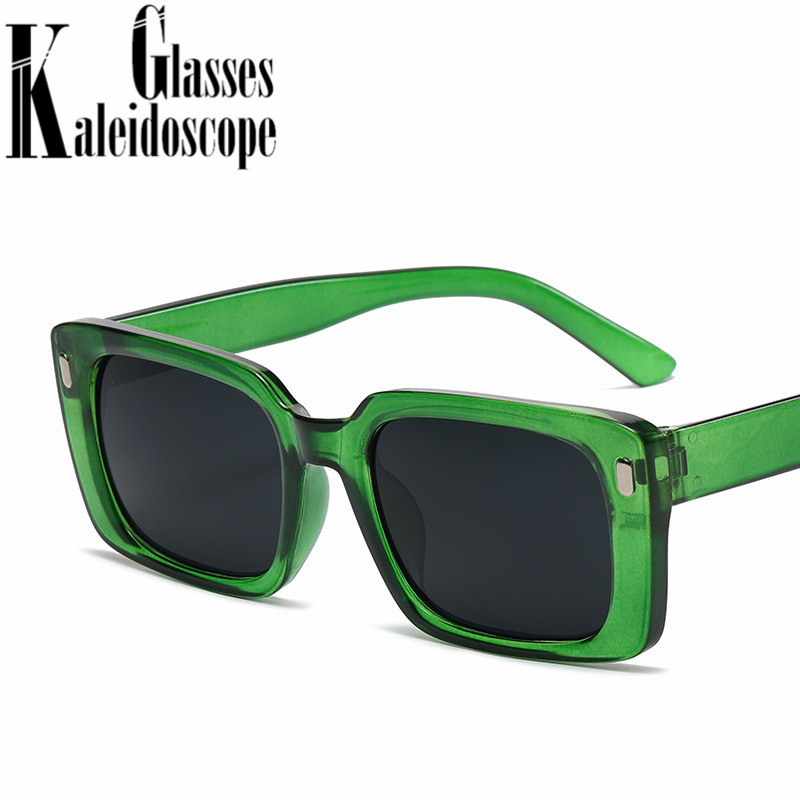 Lunettes de soleil carrées classiques pour femmes et hommes, petites lunettes de soleil rectangulaires rouges populaires pour femmes rétro Hip Hop, lunettes d'ombrage UV400