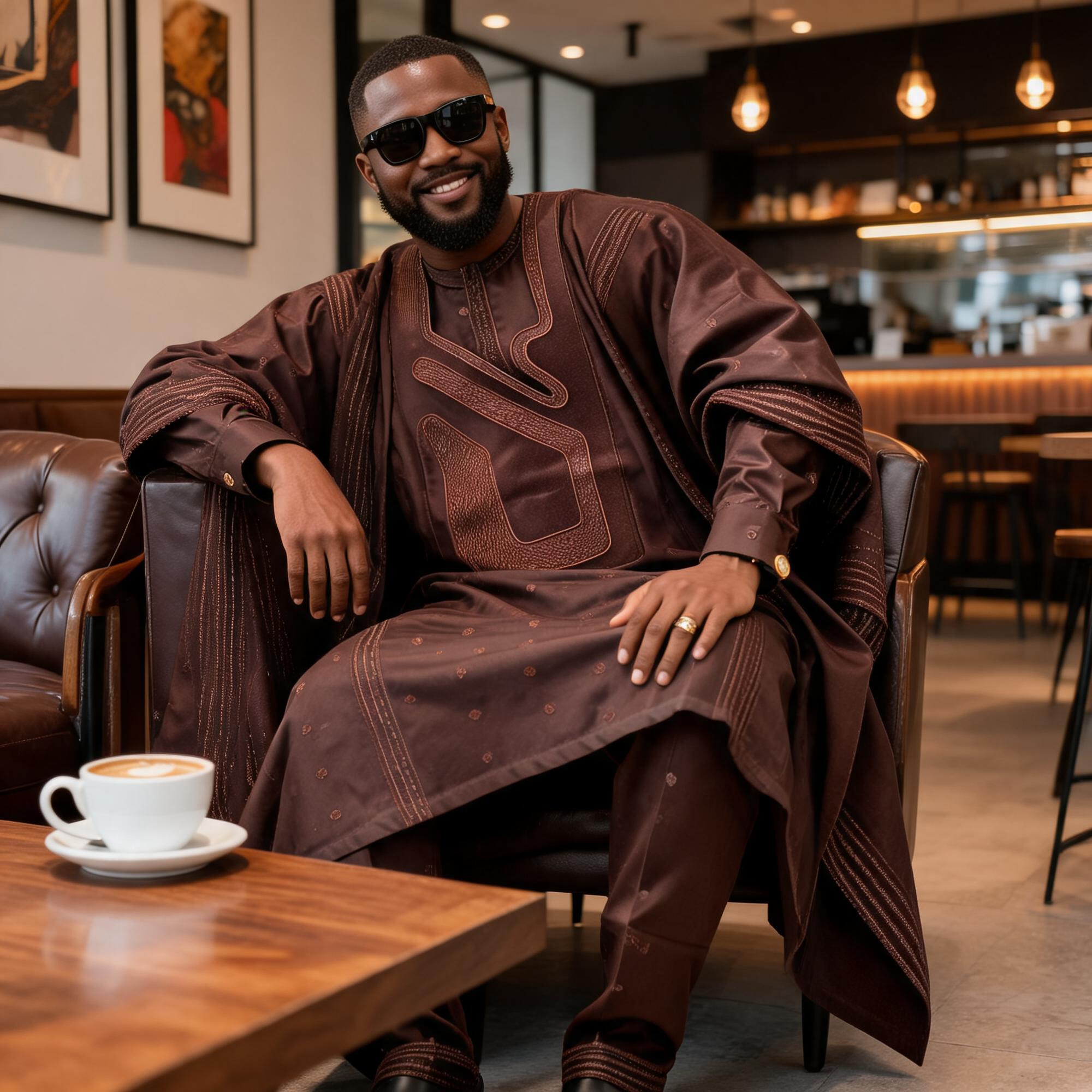 Vêtements africains pour homme, haut à manches longues avec broderie Bazin Riche