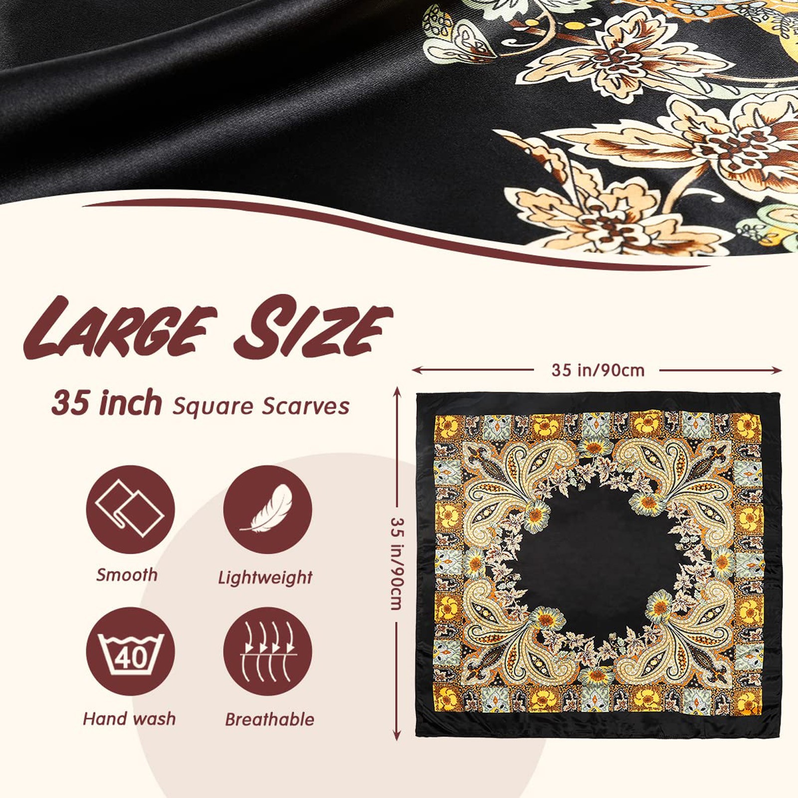 Foulards carrés en satin pour femmes, foulards légers pour le cou, bandana pour cheveux, foulard de la présidence, grandes bandes de sauna Boho, hijab à la mode
